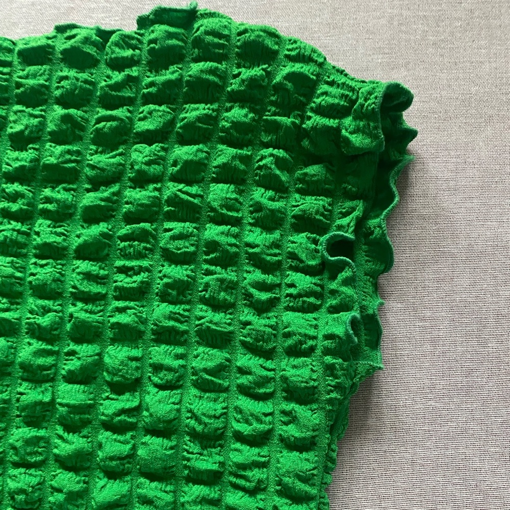 Poof! Vintage Green Textured Short Sleeve Top - Picture 2 of 7